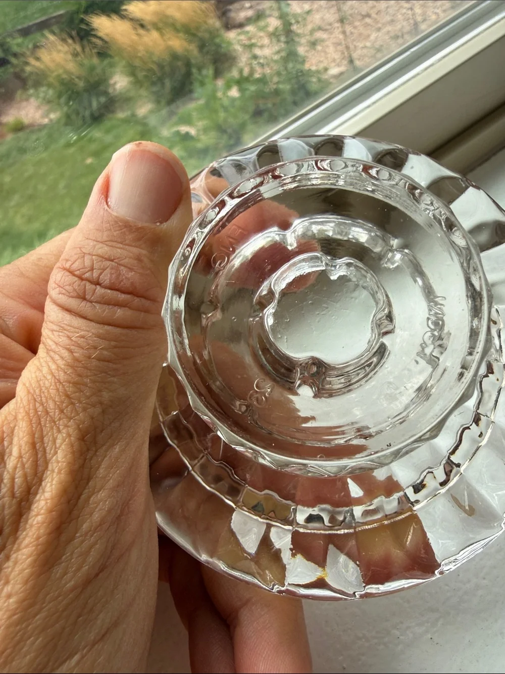 Vintage pressed glass candle holders